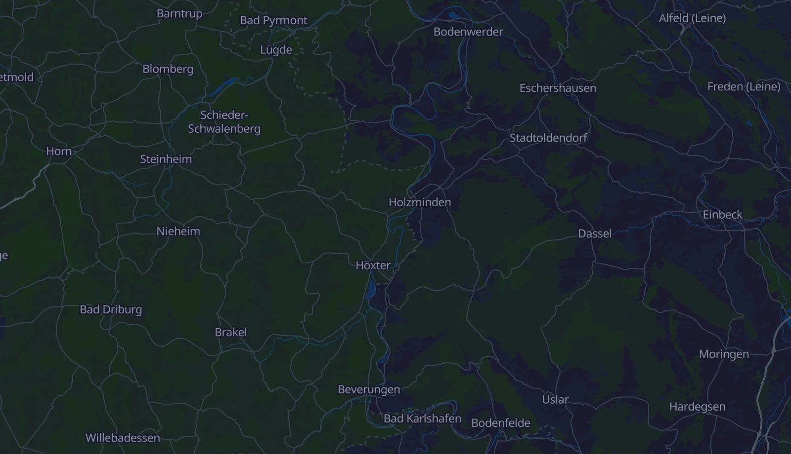 Karte der Region Weserbergland