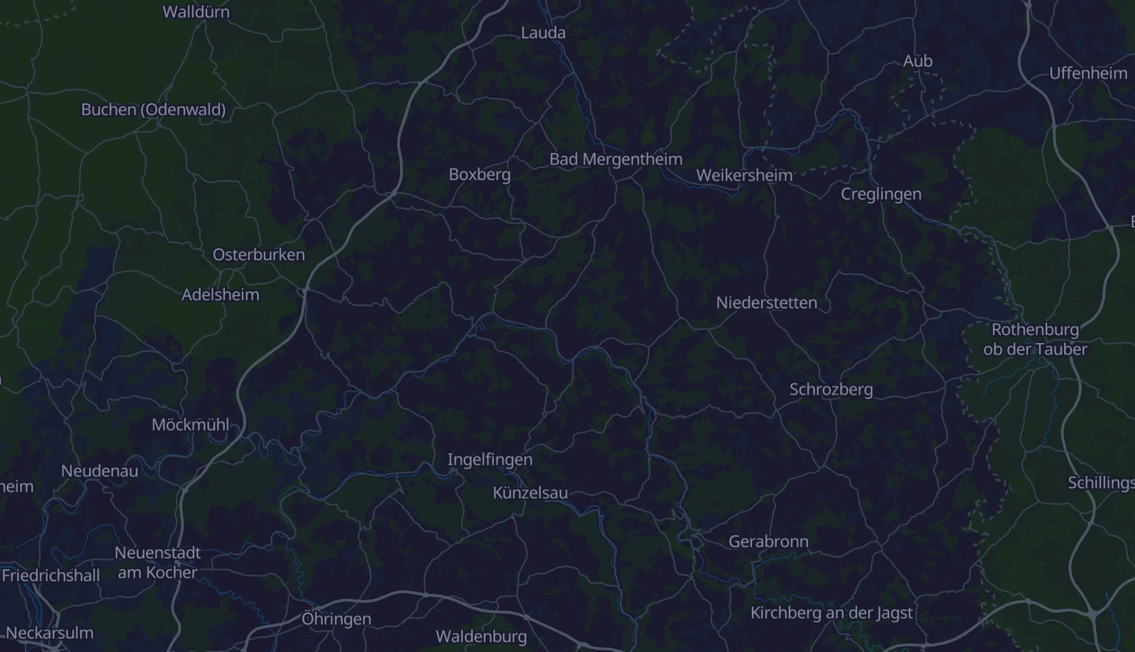 Karte der Region Hohenlohe & Taubertal